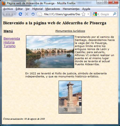 Pagina web de turismo