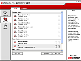 Interfaz del antivirus BitDefender Free Edition v10