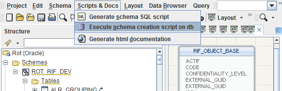 Seleccionar aplicar los scripts de creación en la base de datos directamente