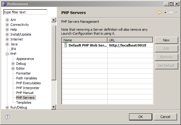 Default PHP server