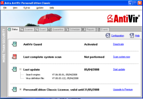 Antivirus Avira Antivir Personal Edition Classic 7.06.00.270