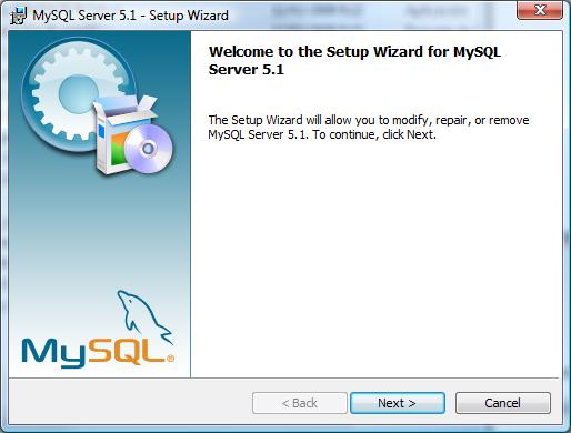 Asistente de isntalación de MySQL 5.1