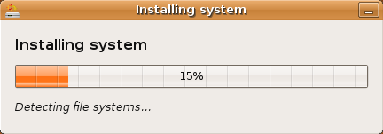 1 Progreso de la instalacíon de ubuntu
