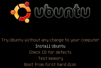 Menú princpal, instalar ubuntu