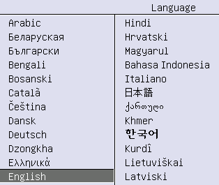 Selección de idioma de la instalación